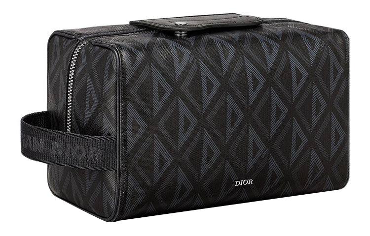 DIOR Lingot Canvas With Leather Toiletry Bag Men's Black
