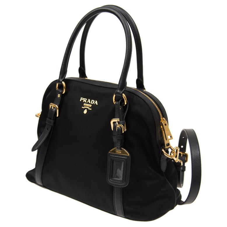 PRADA Canvas Bag, Shoulder Bag, Crossbody Bag, Handbag Women's Black
