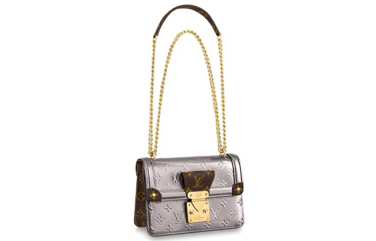 LOUIS VUITTON Embossed Patent Leather, Cow Leather Chain Bag, Crossbody Bag, Shoulder Bag Women's