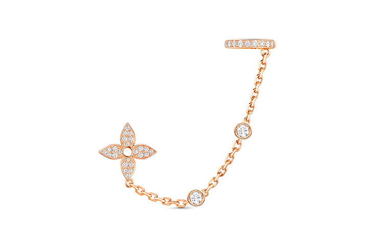 LOUIS VUITTON Idylle Blossom Mono Chain Earrings Pink Gold And Diamonds - Per Unit