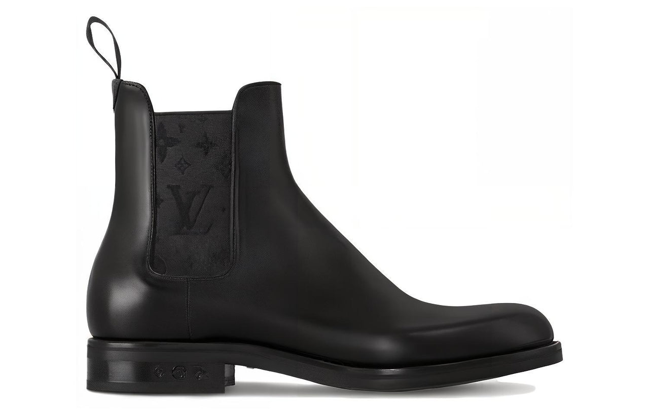 LOUIS VUITTON Vendome Short Chelsea Boots Men's Black
