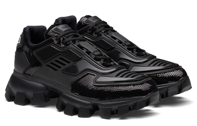PRADA Cloudbust Thunder Cushioning Anti-Slip And Wear-Resistant Low-Top Sports Casual Shoes Men's Black