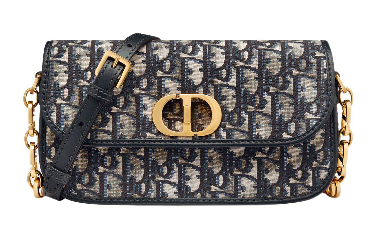 DIOR 30 Montaigne Fabric Shoulder Bag Crossbody Bag Regular Women's Blue