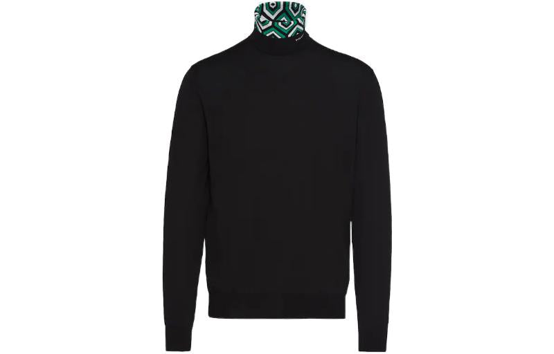 PRADA Jacquard Collar Turtlenck Sweater
