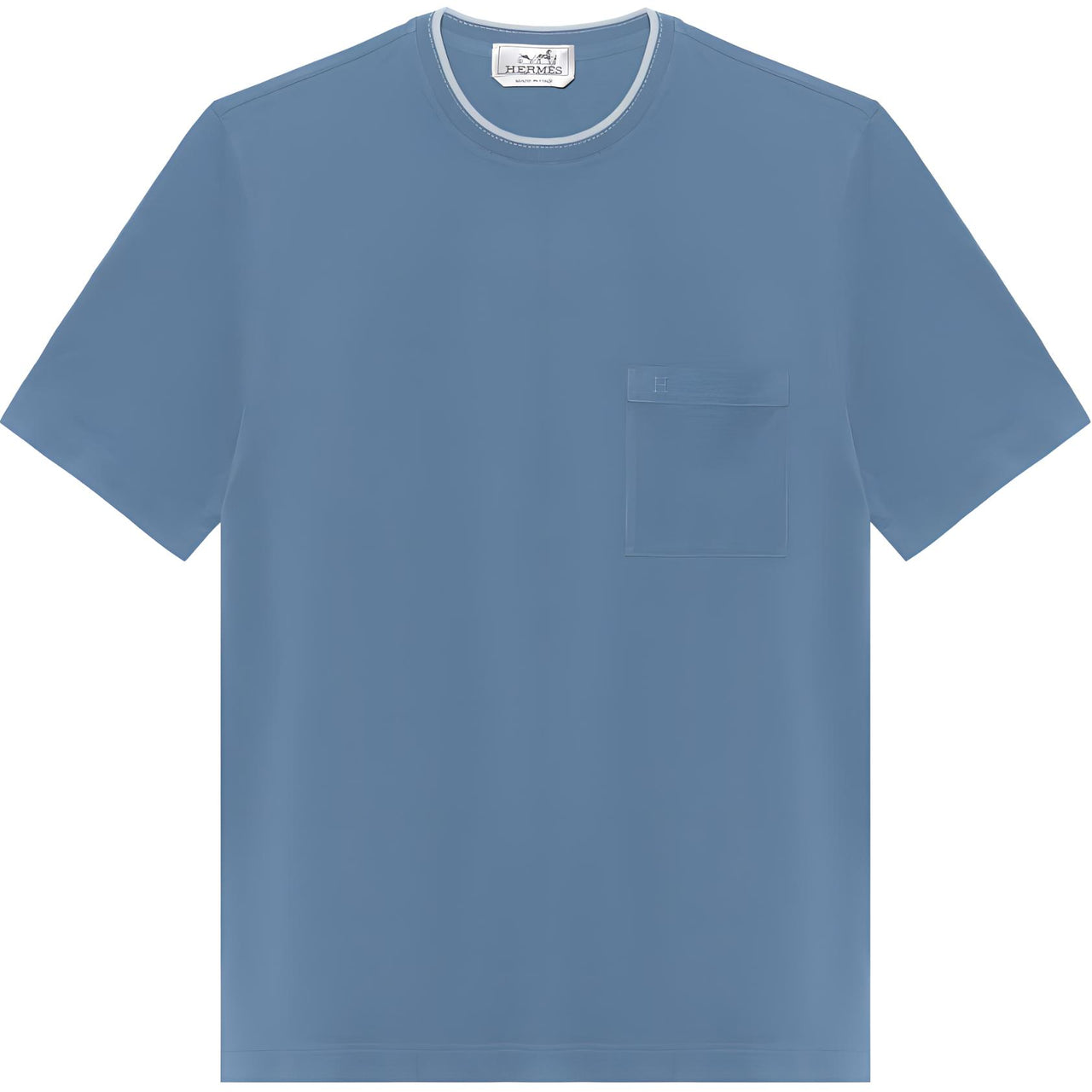 HERMES T-Shirt Men's Light Gray Blue