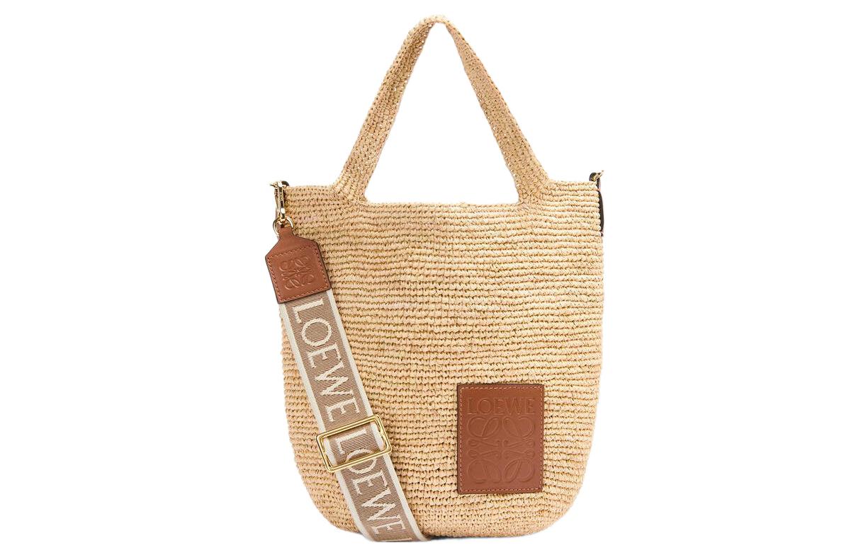 LOEWE Slit Raffia Handbag, Crossbody Bag Mini Women's Linen