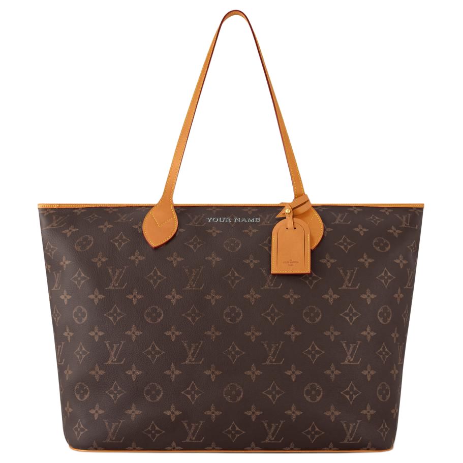 LOUIS VUITTON Cow Leather Tote Bag Shopping Bag Shoulder Bags Men's Brown