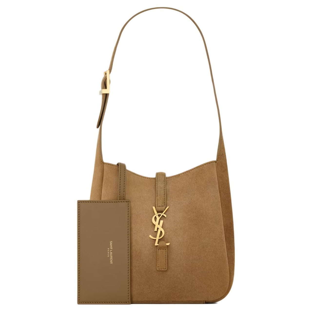 SAINT LAURENT LE5A7 Calfskin Crossbody Bag, Shoulder Bag Women's Khaki