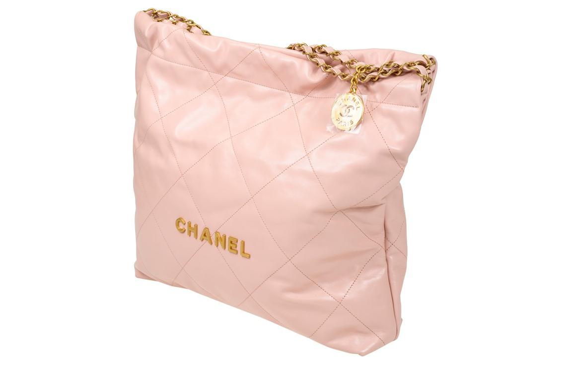 CHANEL 22Bag Cow Leather Bucket Bag, Handbag, Shoulder Bag Women's Cherry Blossom Pink