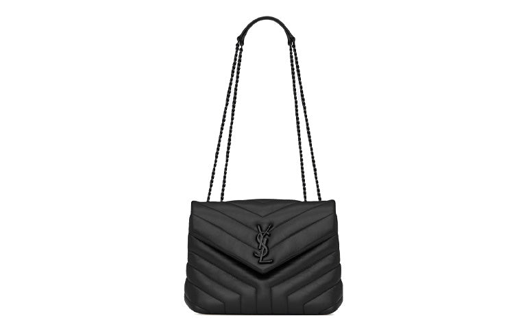 SAINT LAURENT LOULOU Cow Leather Portable Crossbody Bag Shoulder Bag Women's Black