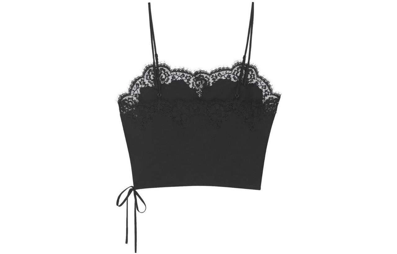 SAINT LAURENT Satin Cropped Top