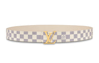 LOUIS VUITTON Initials Damier Azur Leather Belts Women's