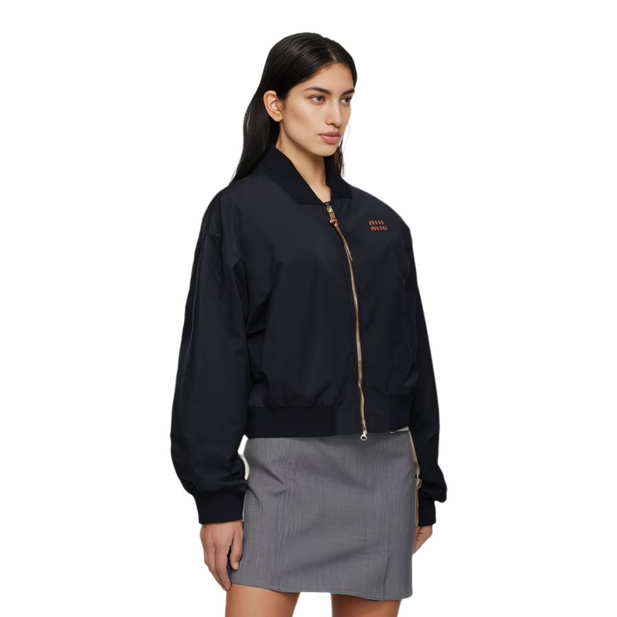 MIU MIU Logo patches Bomber Jacket