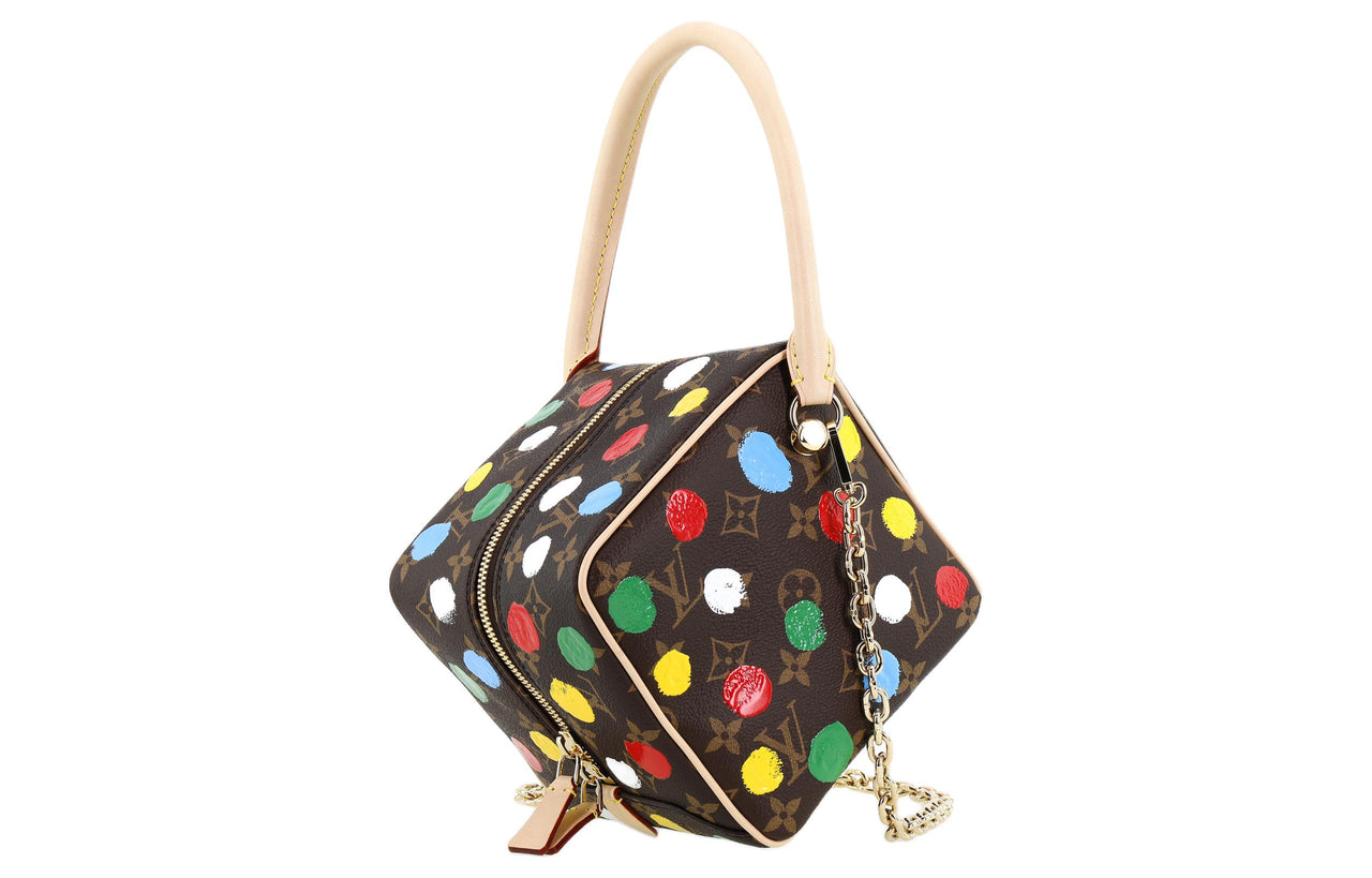 LOUIS VUITTON Yayoi Kusama Collaboration Square Cow Leather Shoulder Bag Crossbody Bag Handbag Women's Multicolor