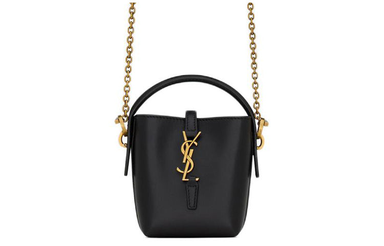 SAINT LAURENT Cow Leather Bucket Bag, Handbag, Shoulder Bag, Crossbody Bag Extra Mini Women's Black