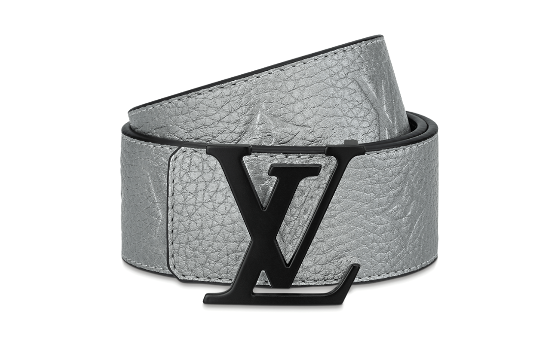 LOUIS VUITTON Cow Leather Leather Belts Unisex Black Width: 4cm