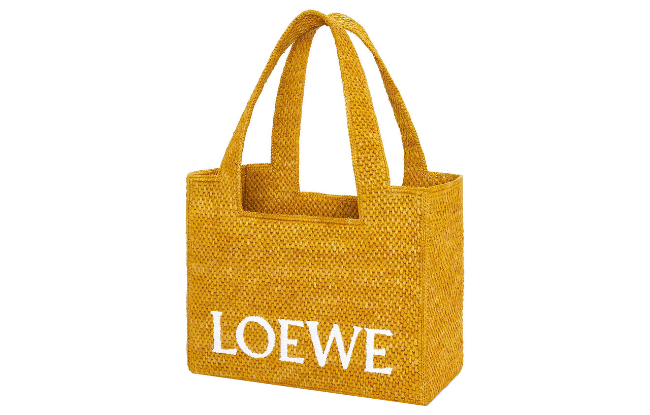 LOEWE Raffia Fiber Shoulder Bag, Crossbody Bag, Handbag Medium Size Women's Ochre