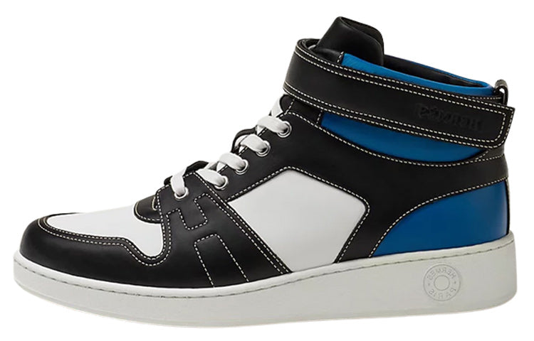 HERMES Freestyle High Top Stylish Skateboarding Shoes Men's Black White Blue