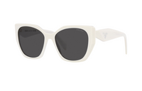 PRADA Plastic Irregular Shape Sunglasses Women's White