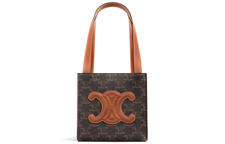 CELINE Cow Leather Box Bag Tote Bag Shopping Bag Shoulder Bag Handbag Regular Women's Tawny