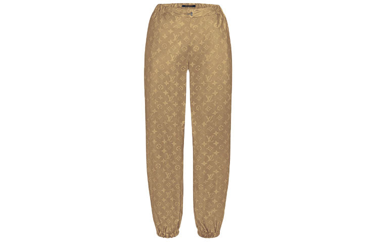 LOUIS VUITTON Knitted Sports Pants Women's Gold