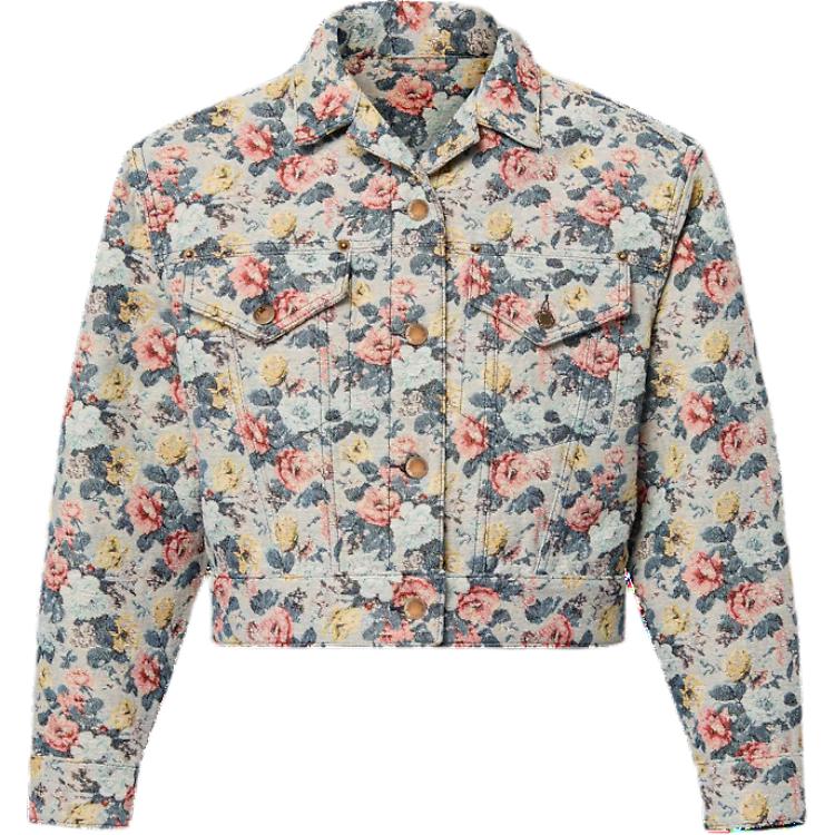 LOUIS VUITTON Cropped Floral Jacquard Jacket