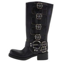 MIU MIU Buckle-detail Leather Boots