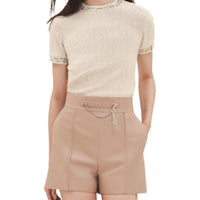 HERMES Crop Tops Women's Ecru