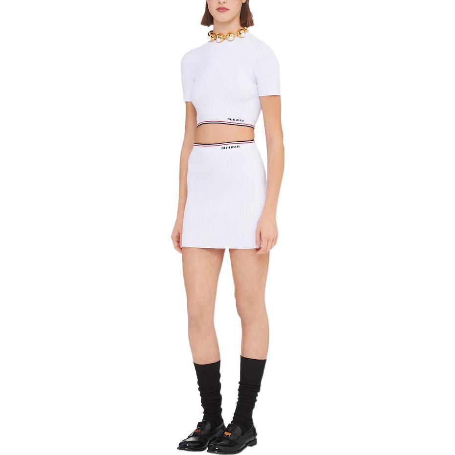 MIU MIU Casual Short Skirts Women's White