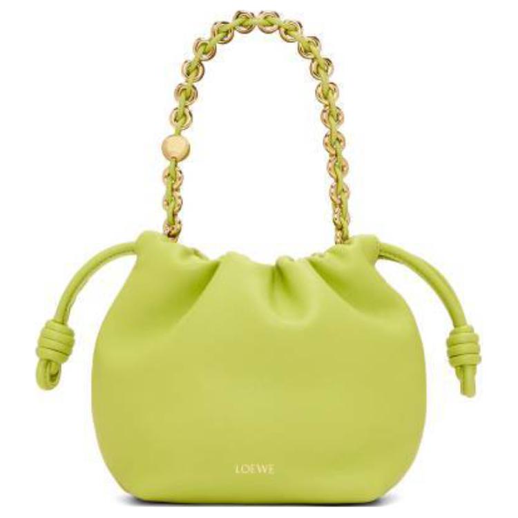LOEWE Flamenco Nappa Sheepskin One Shoulder Crossbody Clutch Mini Women's Green