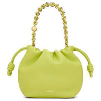 LOEWE Flamenco Nappa Sheepskin One Shoulder Crossbody Clutch Mini Women's Green