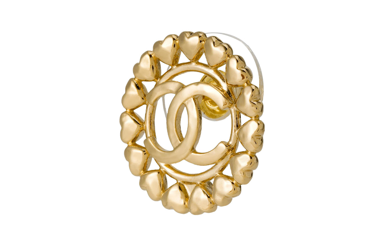 CHANEL Stud Earrings Women's Gold