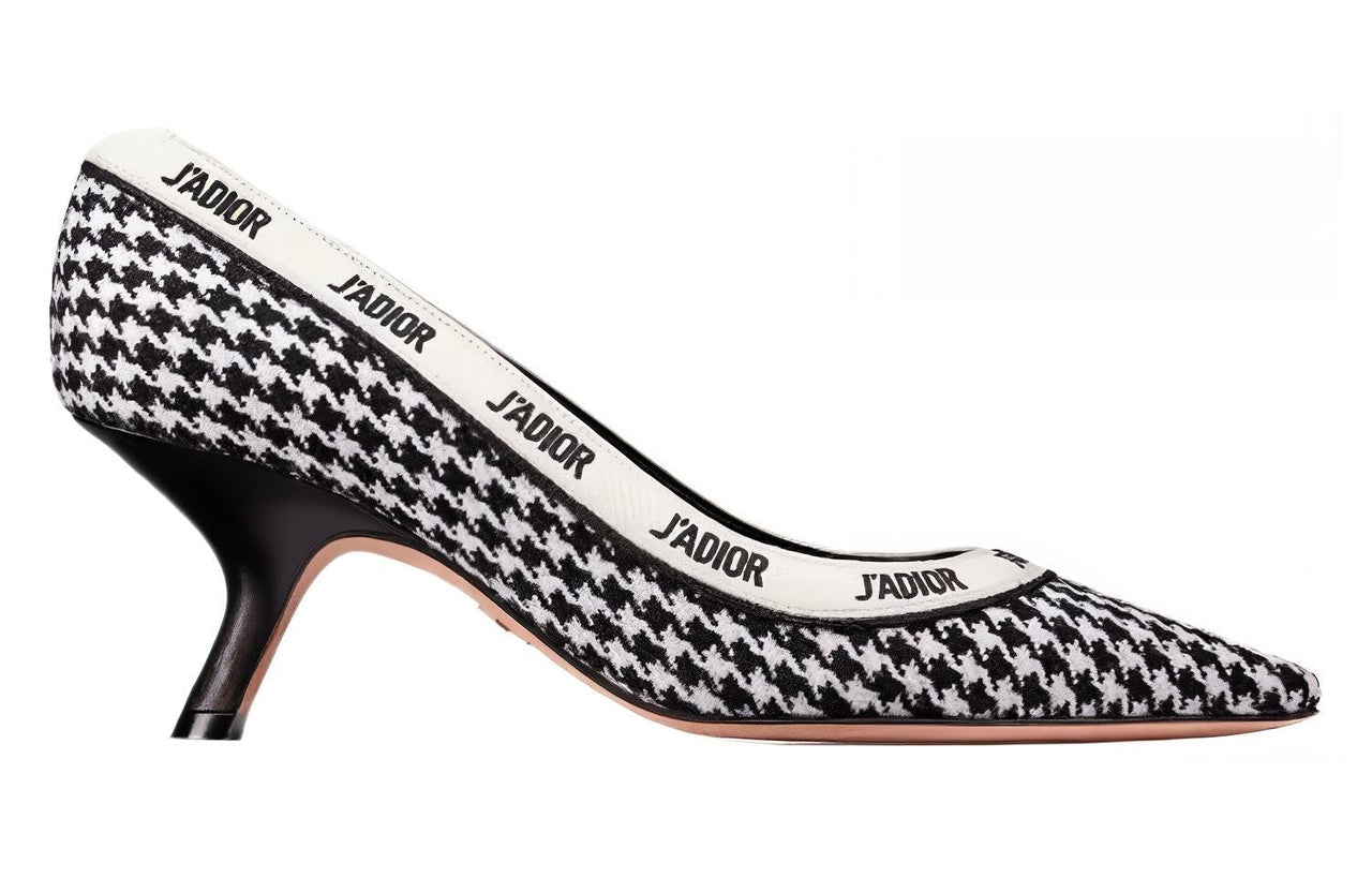 DIOR J'Adior Irregular Heel High Heels 6.5cm Women's Black White