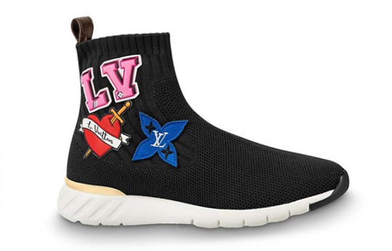 LOUIS VUITTON Wear-Resistant High-Top Casual Shoes Women's Black
