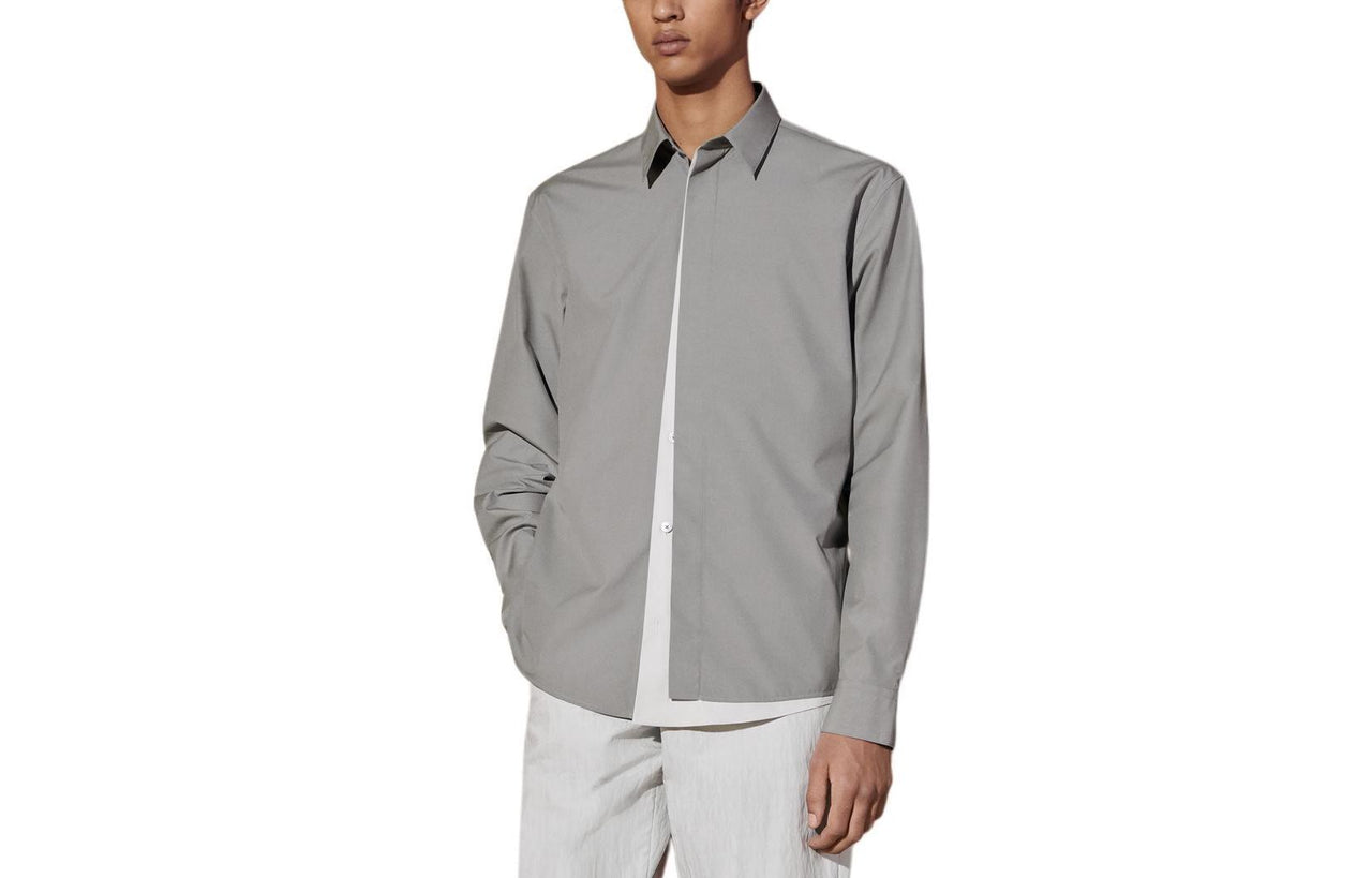 HERMES Shirts Men Dusty Gray