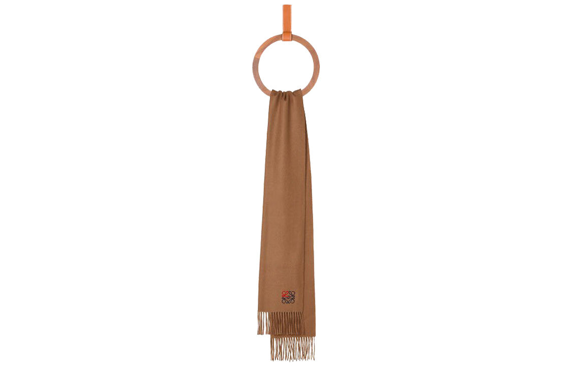 LOEWE Anagram Knit Scarves Unisex Camel