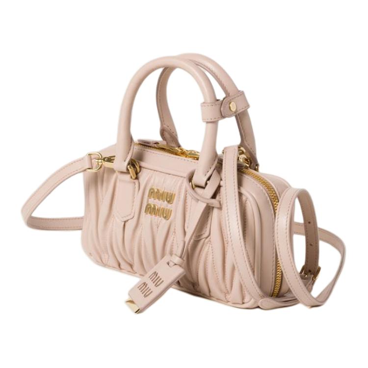 MIU MIU Arcadie Series Leather Shoulder Bag, Crossbody Bag, Handbag Mini Women's Pink