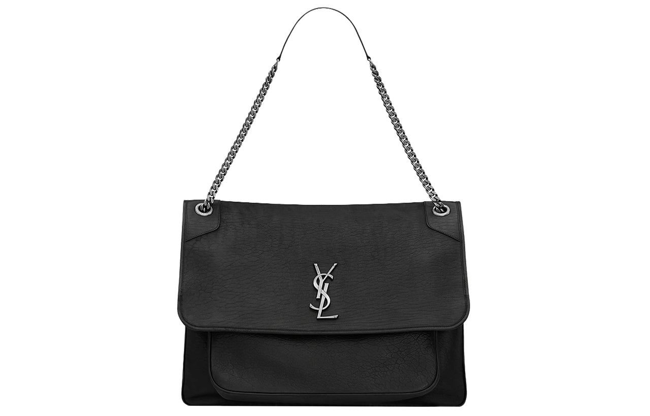 SAINT LAURENT Niki Grain Sheepskin Handbag, Shoulder Bag Women's Black