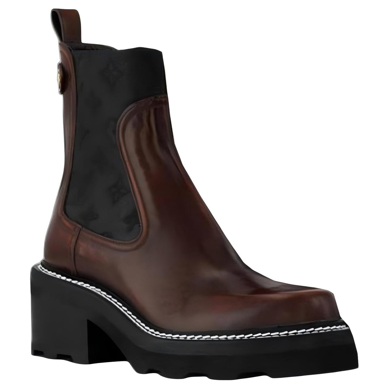 LOUIS VUITTON Beaubourg Short Chelsea Boots 4cm Women's Brown