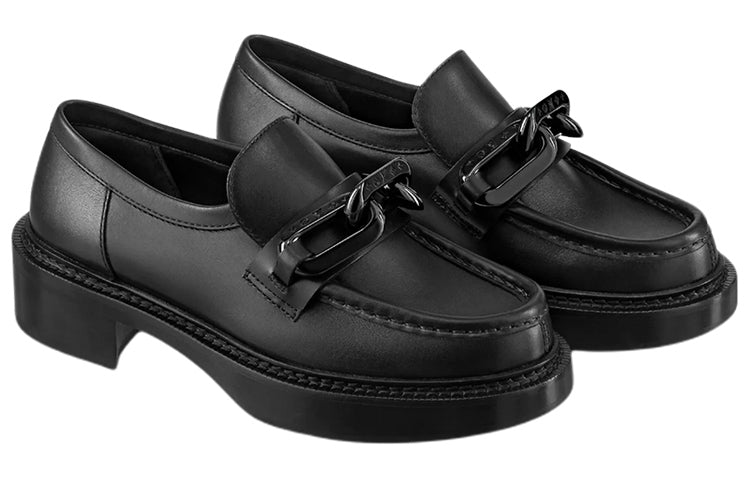 LOUIS VUITTON Lv Academy Loafers 'Black With Chain' Women's