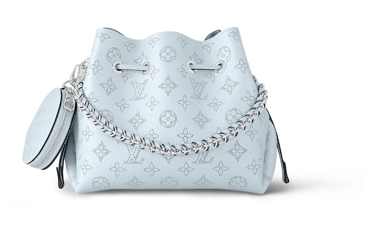 LOUIS VUITTON Bella Cow Leather Bucket Bag Handbag Shoulder Bag Crossbody Bag Regular Women's Blue