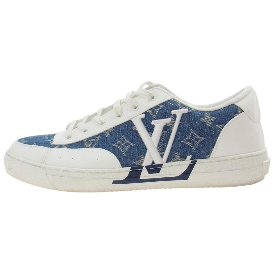 LOUIS VUITTON Charlie Sneakers 'White with Blue Denim Monogram' 1AA47X