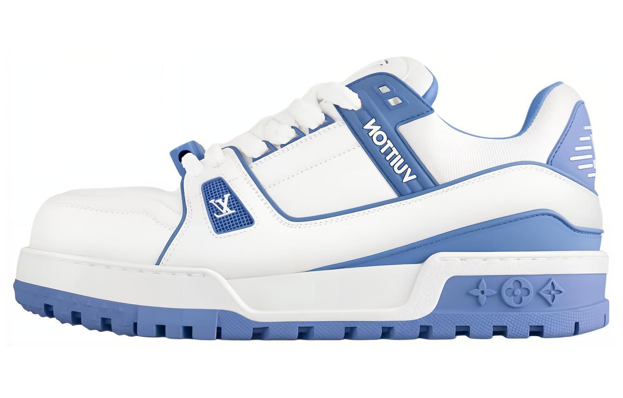 LOUIS VUITTON Trainer Maxi Little Jigglypuff Low Top Skateboard Shoes Unisex White Blue