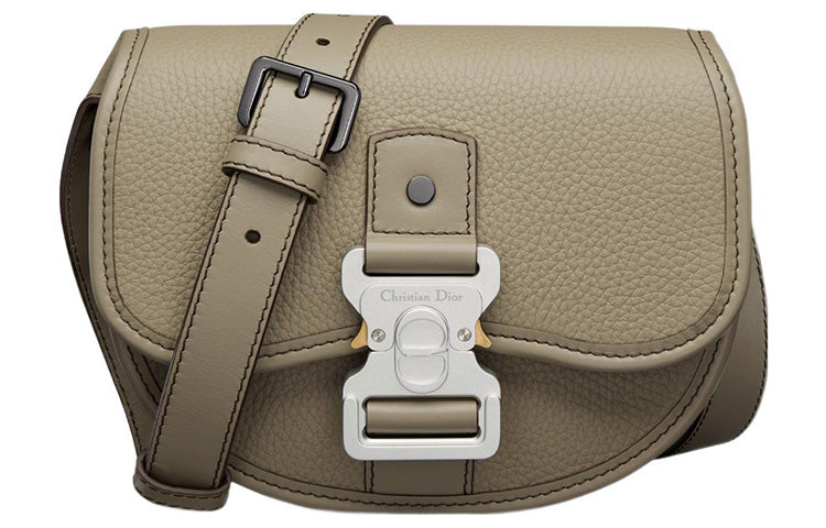 DIOR Grained Calfskin Messenger Bag Shoulder Bag Crossbody Bag Mini Men's Beige