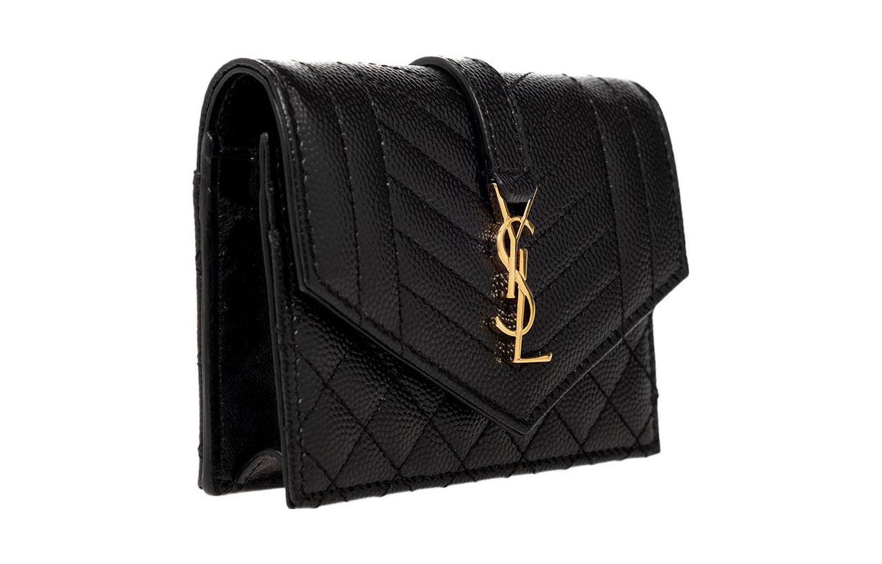 SAINT LAURENT Calfskin Wallet Regular Women's Black