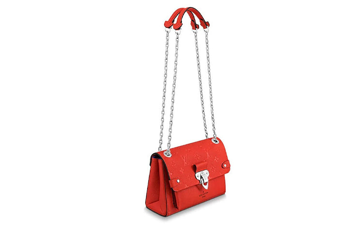 LOUIS VUITTON Vavin Cow Leather Shoulder Bag Women's Scarlet