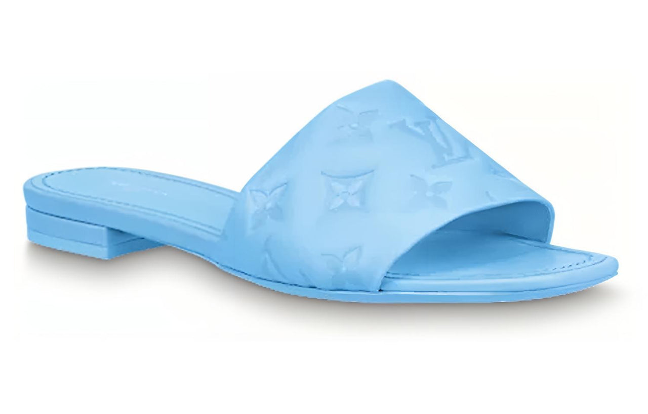 LOUIS VUITTON Revival Slide Slippers Women's Sky Blue