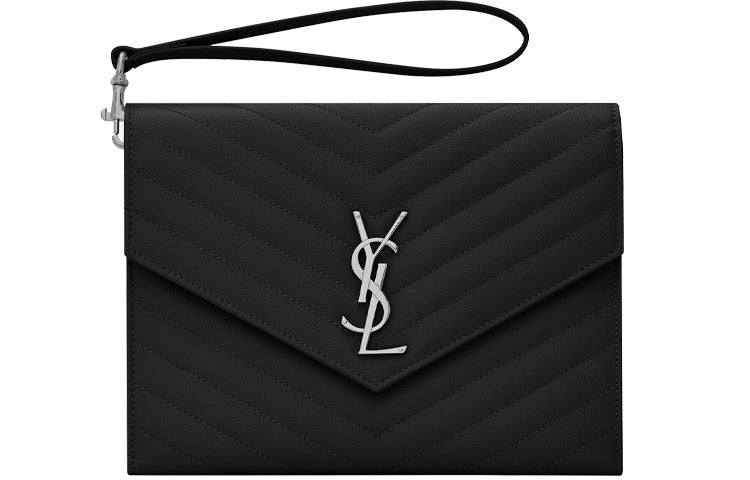 SAINT LAURENT Calfskin Clutch Women's Black