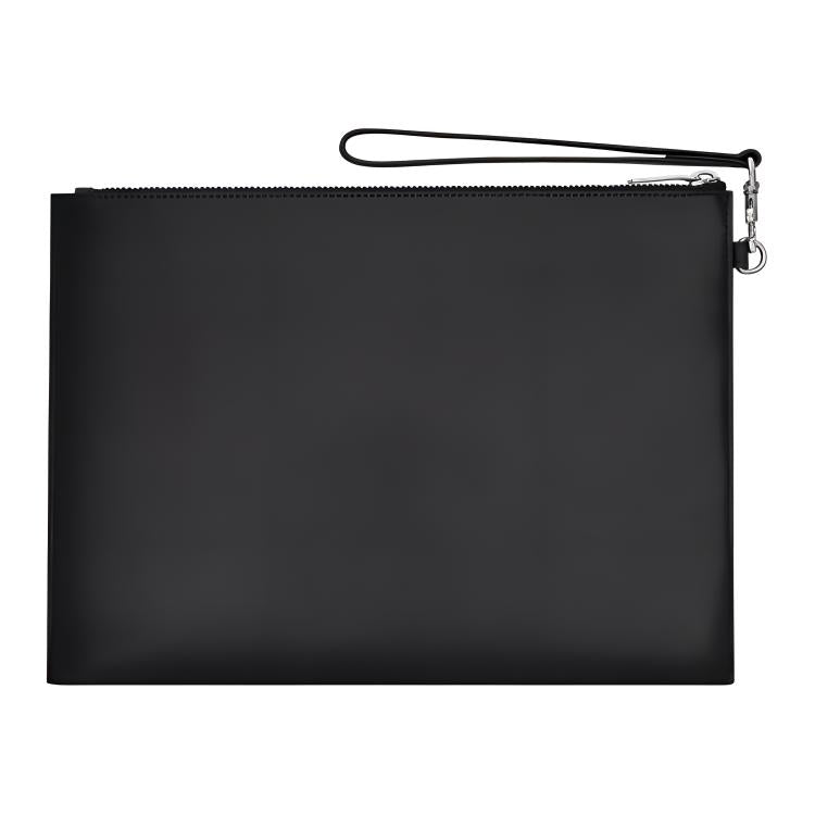 SAINT LAURENT CASSANDRE Cow Split Leather Clutch Regular Unisex Black