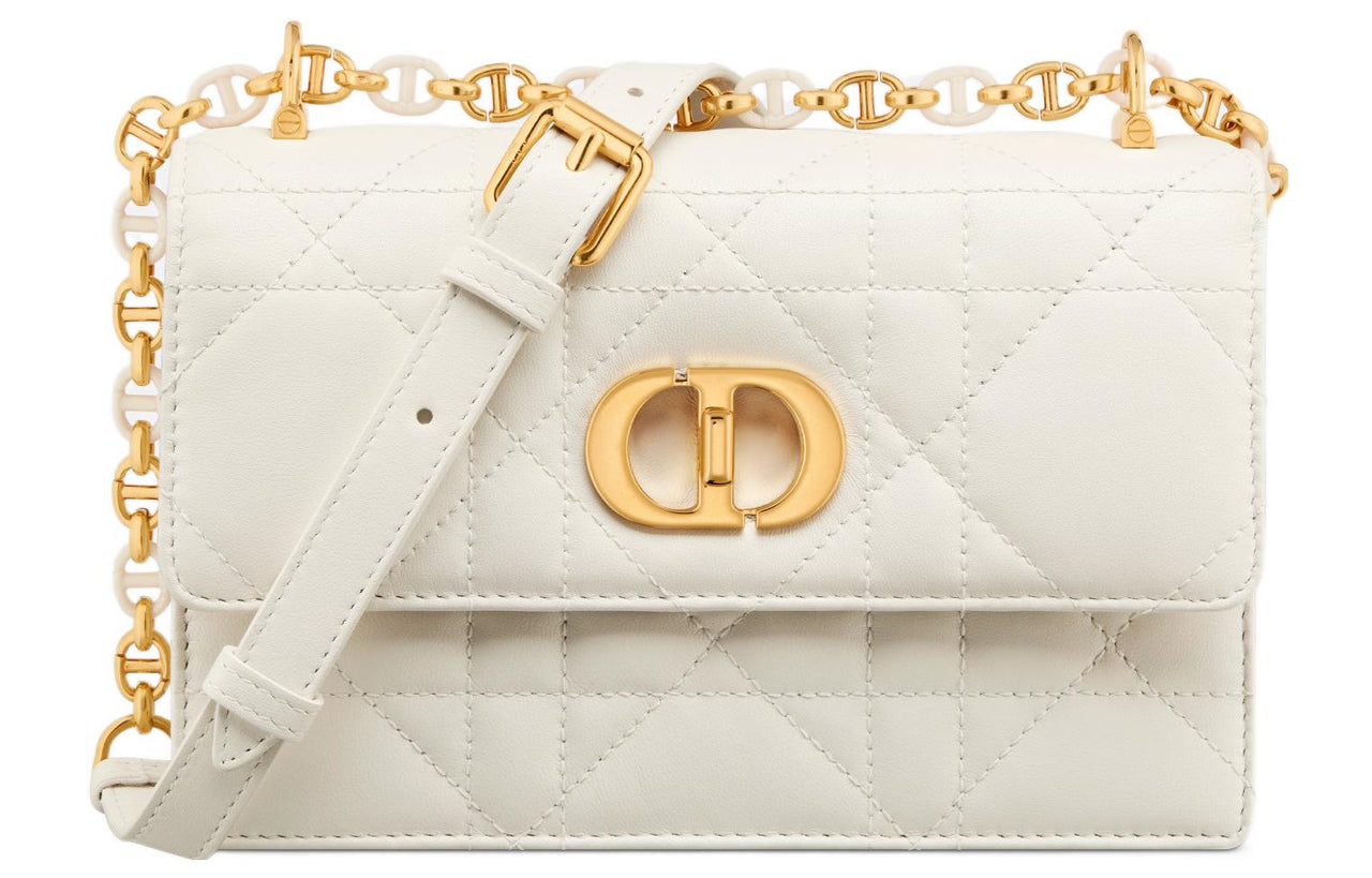 DIOR Sheepskin Crossbody Bag Shoulder Bag Women's Milk White